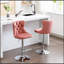 Tabourets de bar pivotants en velours avec une hauteur de siège réglable de 25 à 33 pouces, base chromée moderne pour plus de confort et de style-1173832548