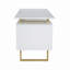 Bureau blanc et doré pour bureau avec tiroirs et rangement, 51,25 po W