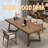 4 - Person Pine Solid Wood Solid Wood Top Double Pedestal Dining Set-98472525