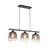 3-light Gradient Glass Dimmable Kitchen Island Pendant