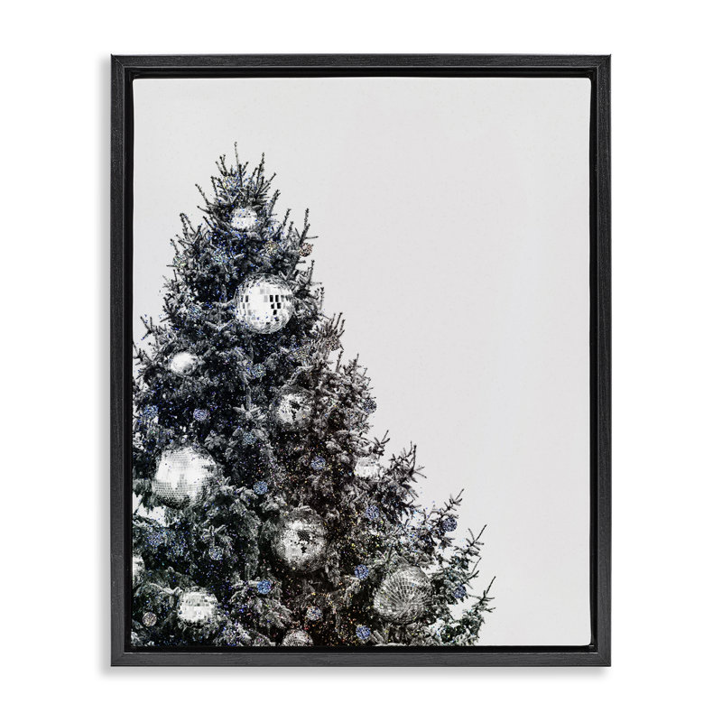 "Disco Ornaments on Tree", art mural sur toile flottante par Victoria Barnes, Noir, H 21 po x l 17 po