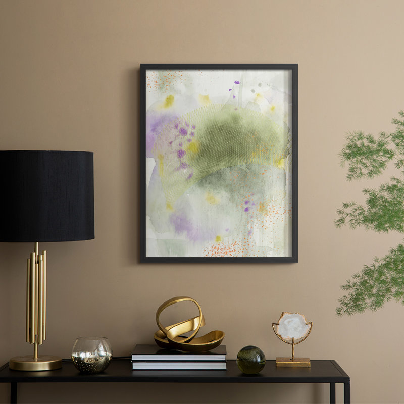 «Veil Of Sunshine I», reproduction encadrée - bois massif, H 15 po x l 12 po, Noir, noir, noir, noir