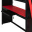 Lit mezzanine en bois multifonctionnel avec rangement, noir et rouge, pour une maison moderne