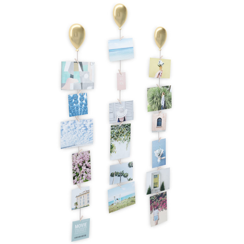3 Piece Up Picture Frame Set, Brass