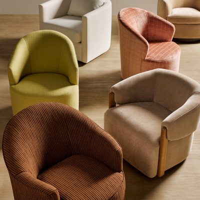 Deryn Upholstered Swivel Barrel Chair