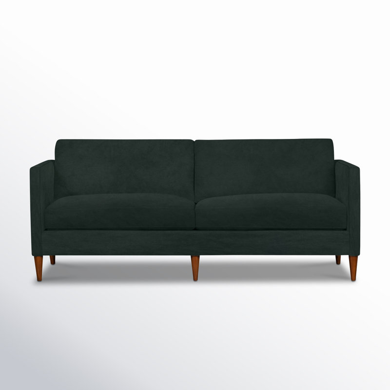 Clifford 87" Upholstered Custom Sofa, Bella Hunter Performance Velvet