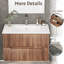Ensemble de meuble-lavabo mural 30 po avec lavabo à fixation murale, avec lavabo en céramique, robinet et bonde escamotable à finition noyer 30 po-12326074