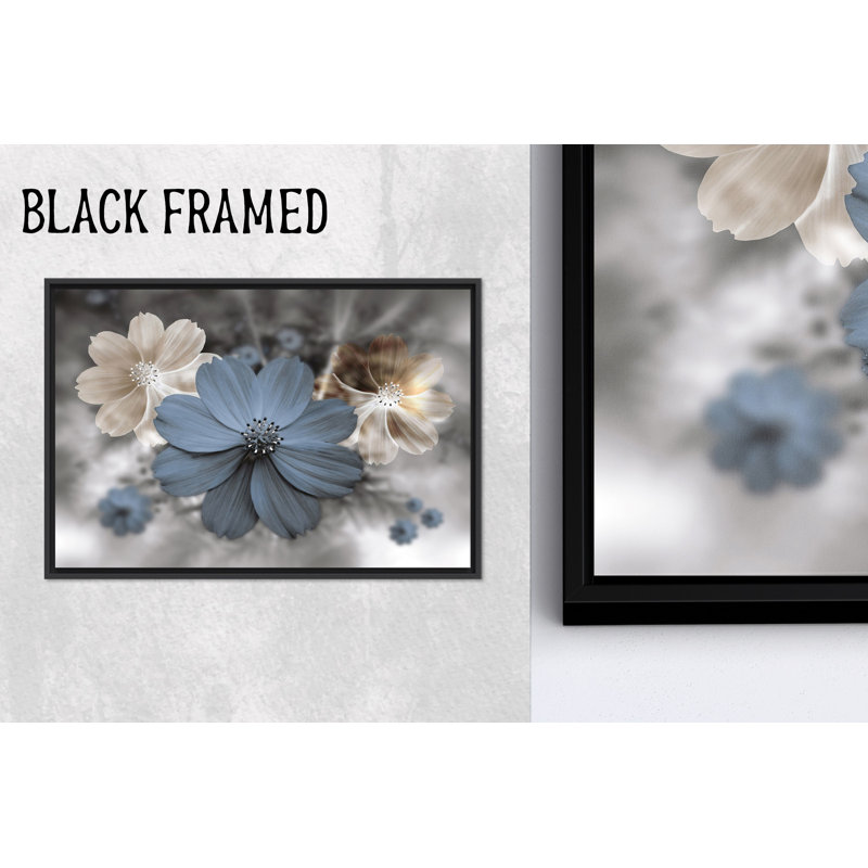 Fleurs bleues, reproduction sur toile: décor mural moderne floral, 1P, 31,6 po H x 43,4 po l