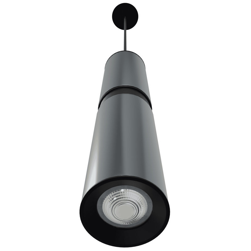 1 - Light Pendant, 13" H x 3" W x 3" D, Dark Gray/Black