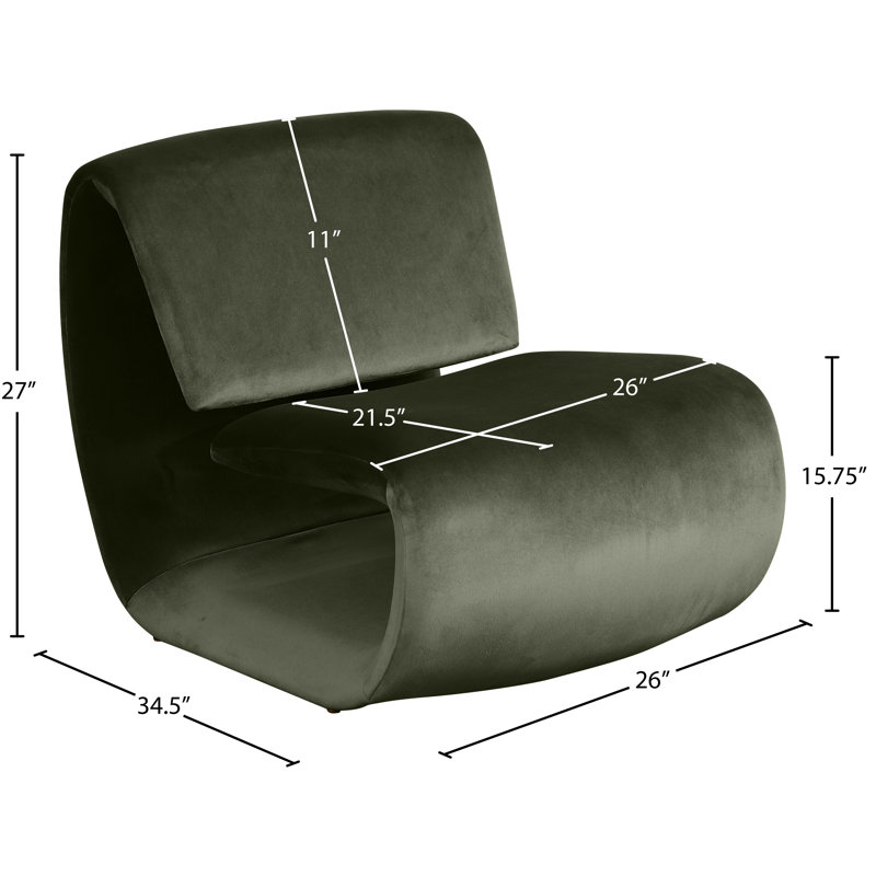 Fauteuil d'appoint en velours Koco, Velours vert