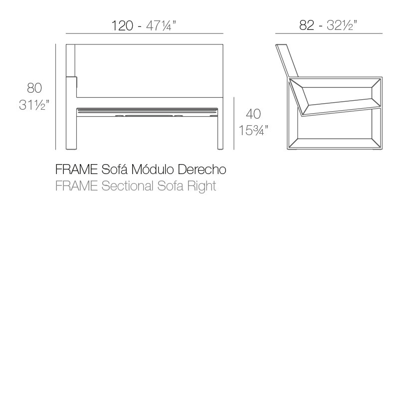 Frame - Sectional Sofa Right - Basic, Steel
