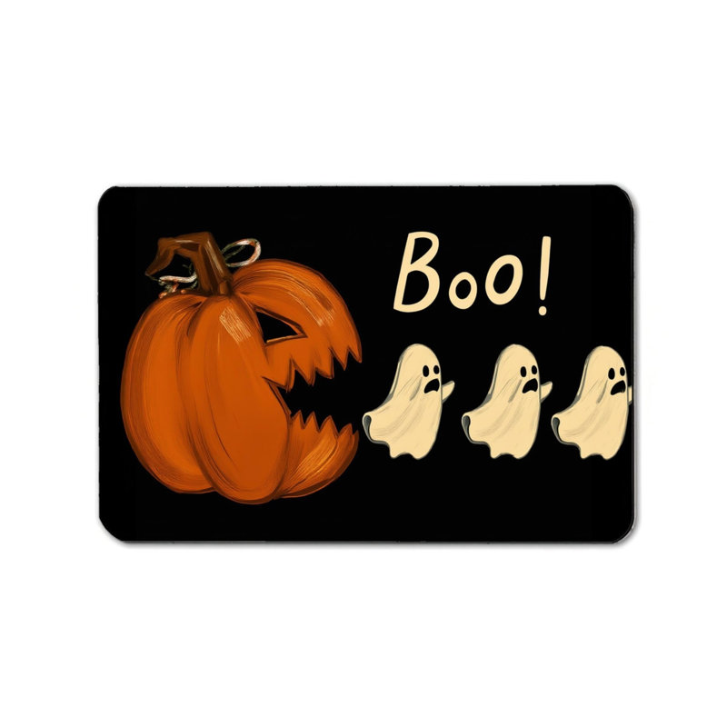 Tapis d'Halloween citrouille 24 po x 36 po pour porte d'entrée Halloween