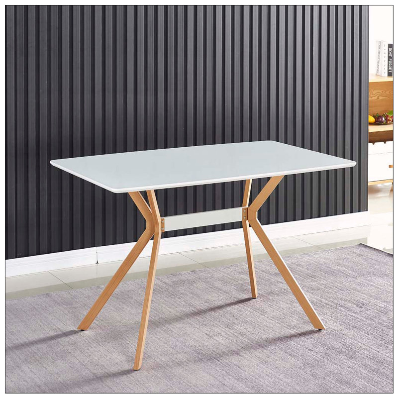Table de salle à manger Modern Modern, Blanc / Doré