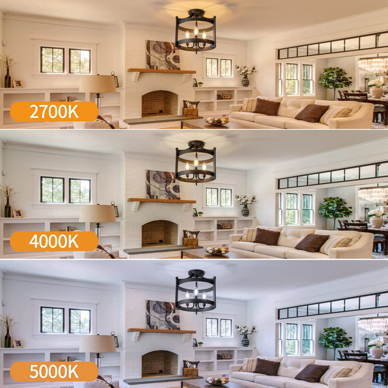 Modern Dining Room Light Fixture Semi Flush Mount Ceiling Light Fixture