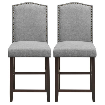 Upholstered Bar Stool with Solid Wood Frame