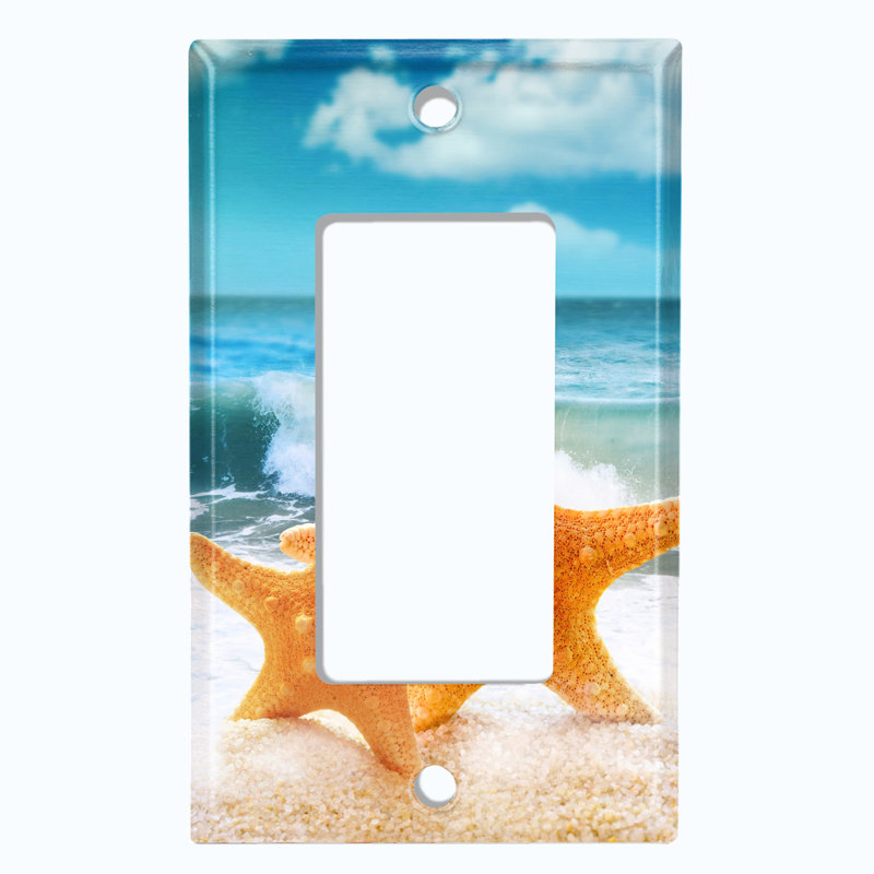 Plaque murale d'interrupteur à bascule Sea Shell, H 4,50 po x l 2,75 po x P 0,15 po