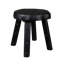 Ebonized Totem Stool (Short) ~ Inspired by its charred, sculptural presence, this 100% reclaimed stool embodies both primal craftsmanship and modern minimalism, like a relic reborn in ebony.