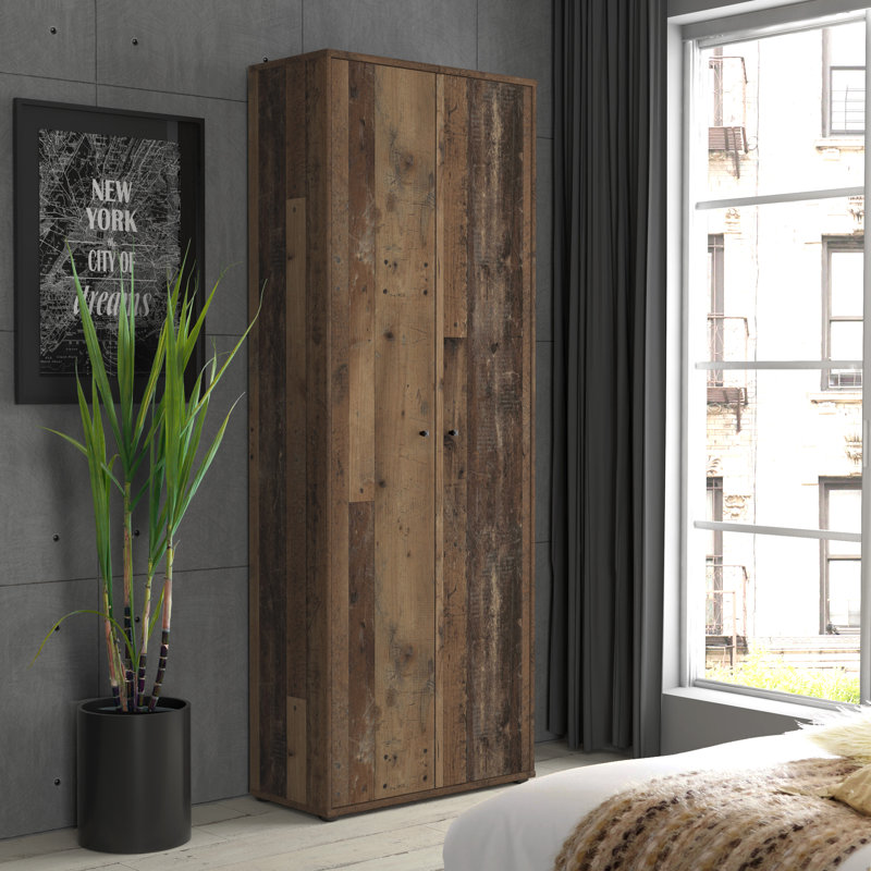 Amandla 2 Door Manufactured Wood Wardrobe, Old Wood
