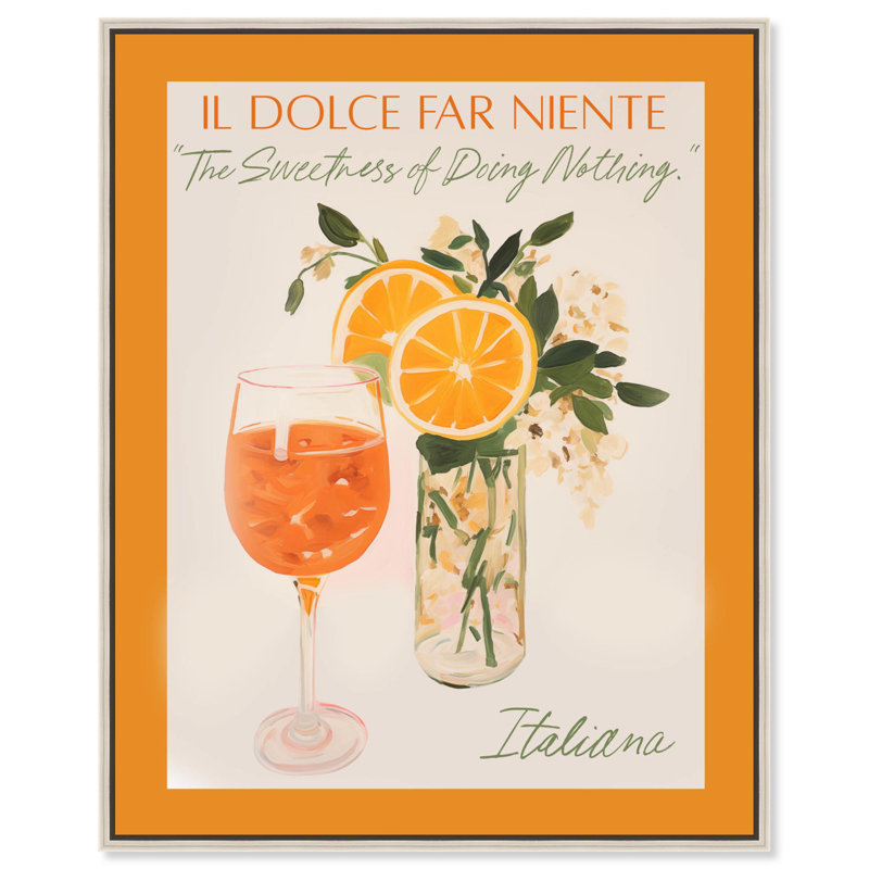 «Dolce far Niente», plage, art côtier par Art Remedy, Encadrement argenté, H 21 po x l 17 po x P 2 po