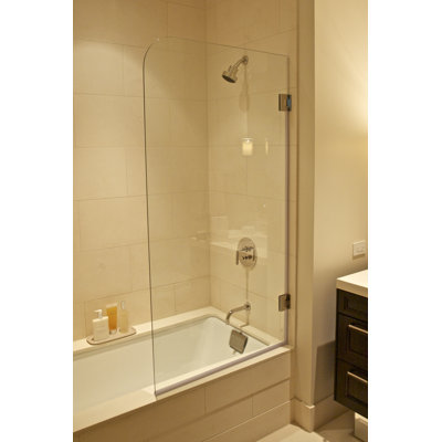 30" x 60" Hinged Frameless Tub Door With Low Iron Glass and ClearShield® Technology