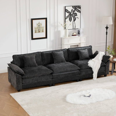 Grid Modular Oversized Deep-Seat Cloud Sofa, Modern Double-Layer Cushion Cloud Couch