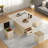 Modern Lift-up Folding Coffee Table With 4 Stools, 2 Drawers And Hidden Storage Space 