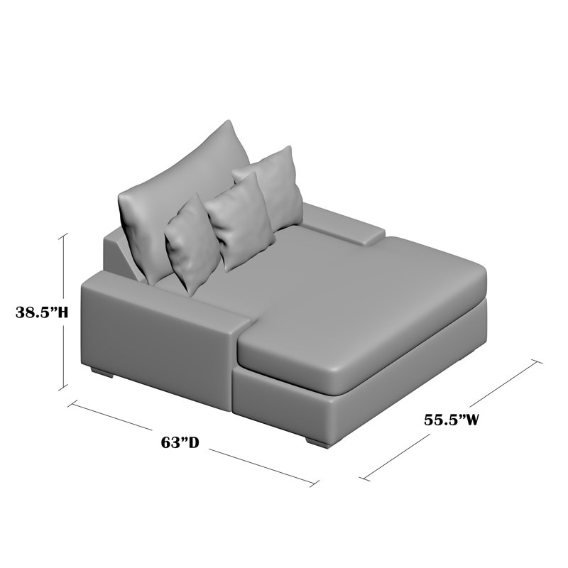 Gus Upholstered Chaise Lounge, Big Wig Sand