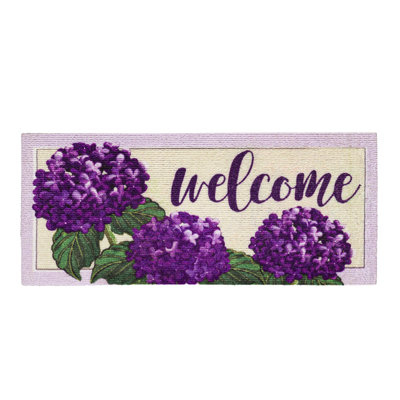 Tapis pour porte d'extérieur Hydrangea 22 po x 10 po