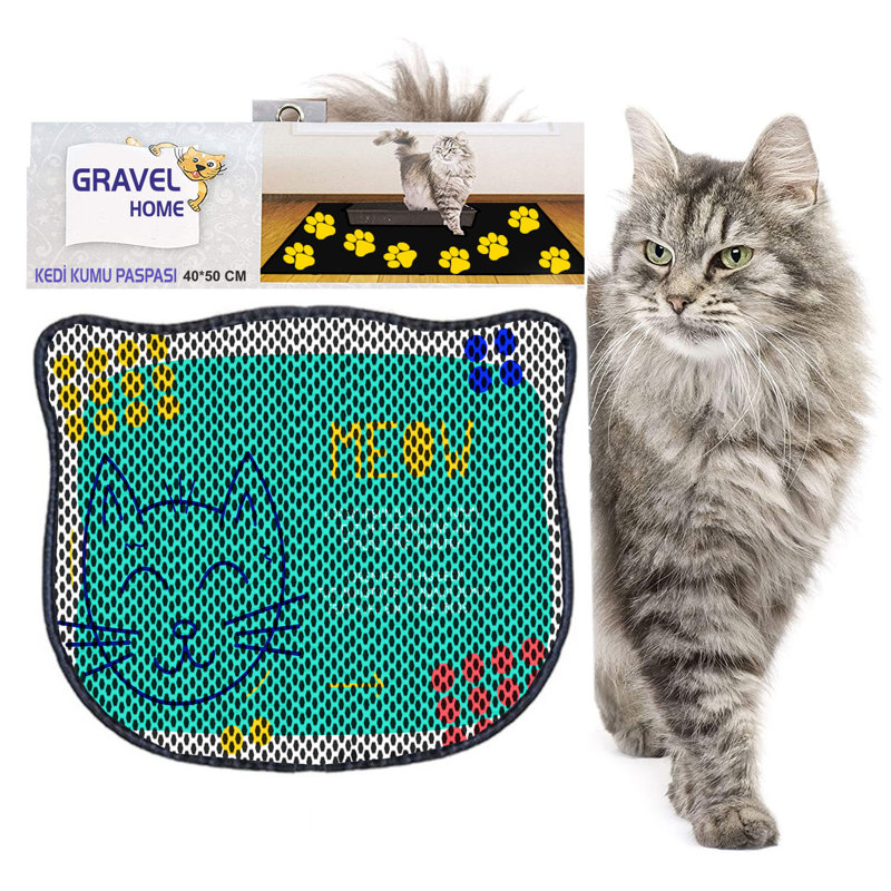 Durable Cat Litter Mat, 15.7 x 19.7 inches | 50% PVC / 50% Polyester, Machine Washable & Vacuum Friendly | Perfect for Easy Cleanup, Non-Slip Design to Keep Your Home Clean & Fresh, Ideal for Pet Owners