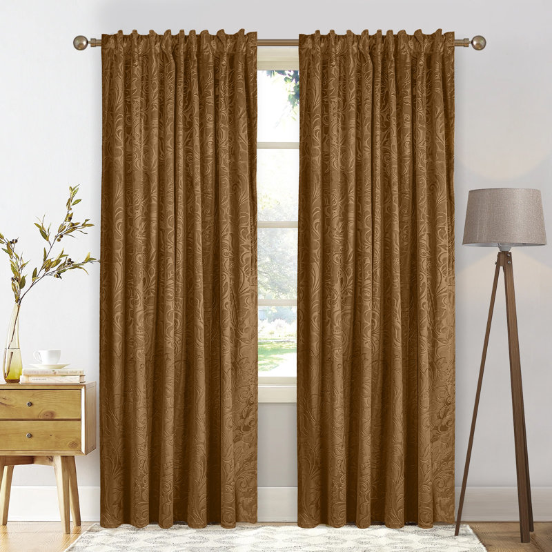 Rideaux de luxe en velours froissé à motif de blocs de couleur à motif damassé épaississant et isolant à la lumière