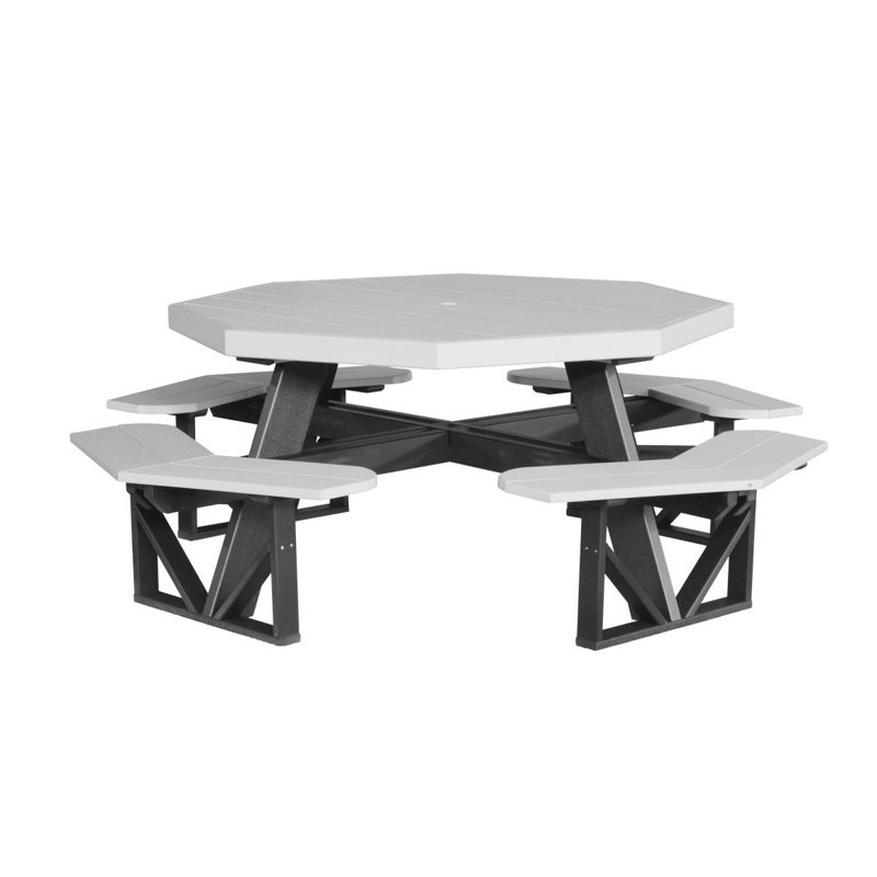 Table de pique-nique Hesiodos, Noir, Gris colombe