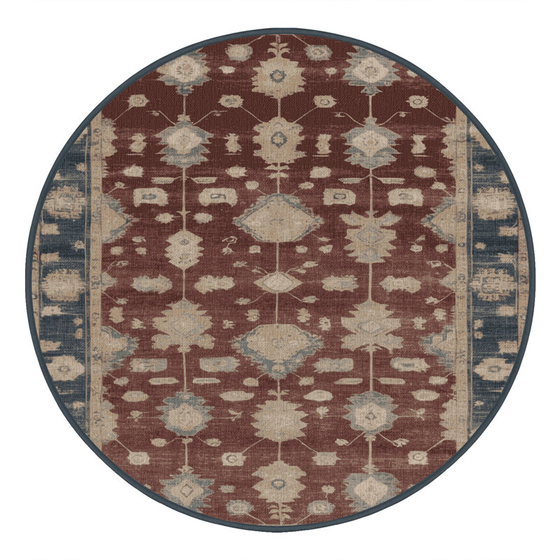 Tapis brun lavable à la machine, Rond 4 pi