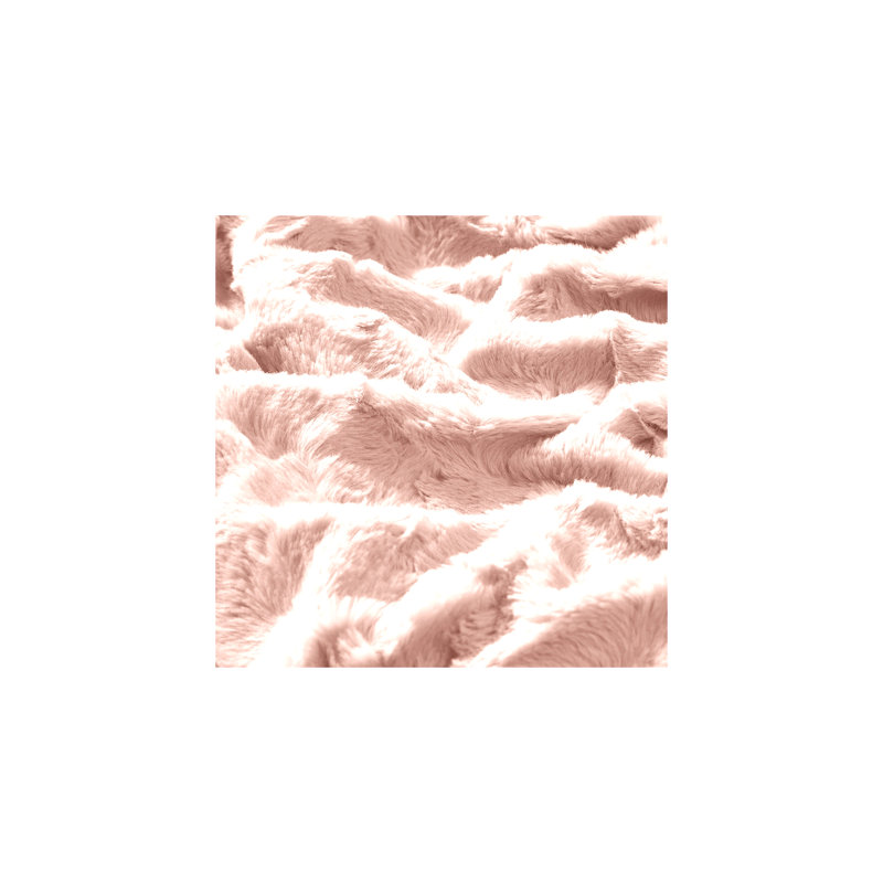 Jeté en fausse fourrure surdimensionnée Zuri - fausse fourrure unie brossée avec revers en vison, Rose