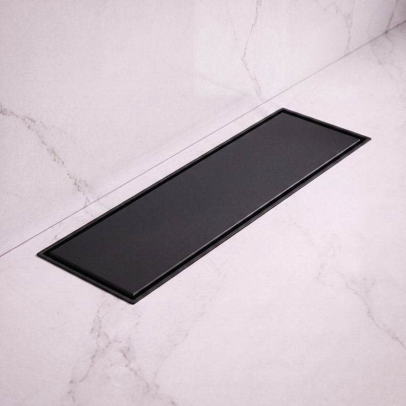 Drain de douche 12 po, Noir mat