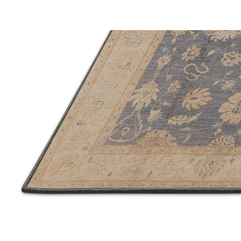Tapis oriental brun / bleu Hrant, Rectangle 7 pi x 10 pi