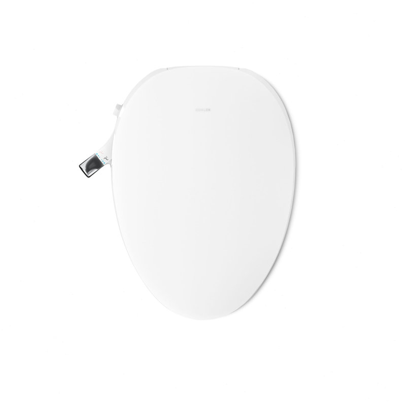Purewash M300 Elongated Manual Bidet Toilet Seat With Chrome Handle, Non-Electric Bidet