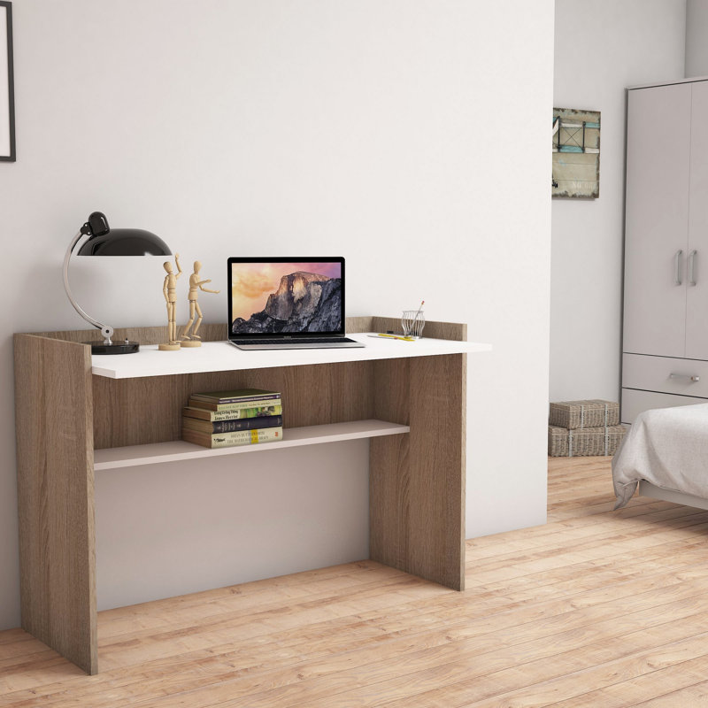 Bureau Wilford, Noyer / blanc, H 31,5 po x l 46,46 po x P 22,83 po