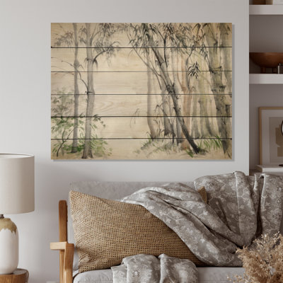 Chinese Bamboo Forest - Traditional Print on Wood