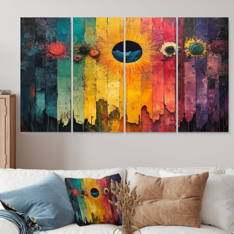 Ensemble de décorations murales «Colorful Native Souls Spiritual Dreams II - Dreams Motivation», H 28 po x l 48 po