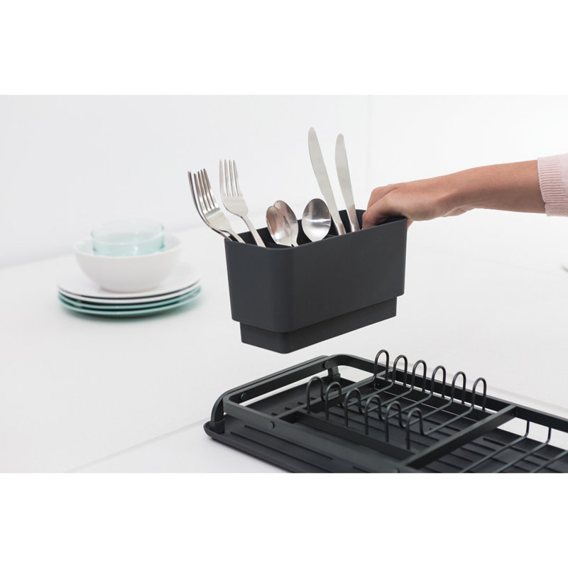 Égouttoir à vaisselle compact en aluminium pour évier Brabantia, Gris foncé
