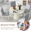 Table de salle à manger ronde rétro avec design en bois minimaliste, blanc