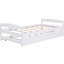 Lit plateforme blanc avec lit gigogne et option de couchage en bois massif