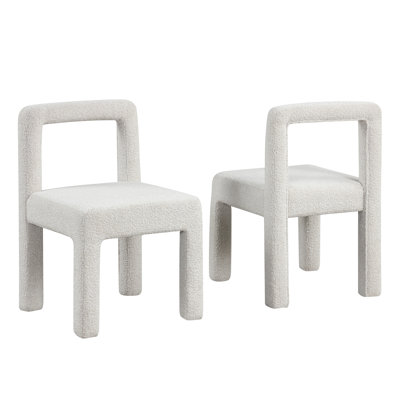 Berkel Upholstered Square Architectural Dining Side Chair (Cream) 