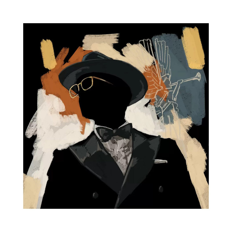 Operatic Black - Painting on Canvas, Wrapped Canvas, 45.72cm H x 45.72cm W x 1.91cm D