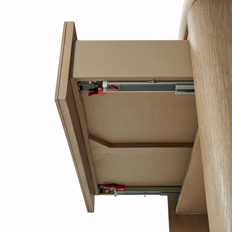 2-Drawer Nightstand With Oak Veneer Drawer Fronts