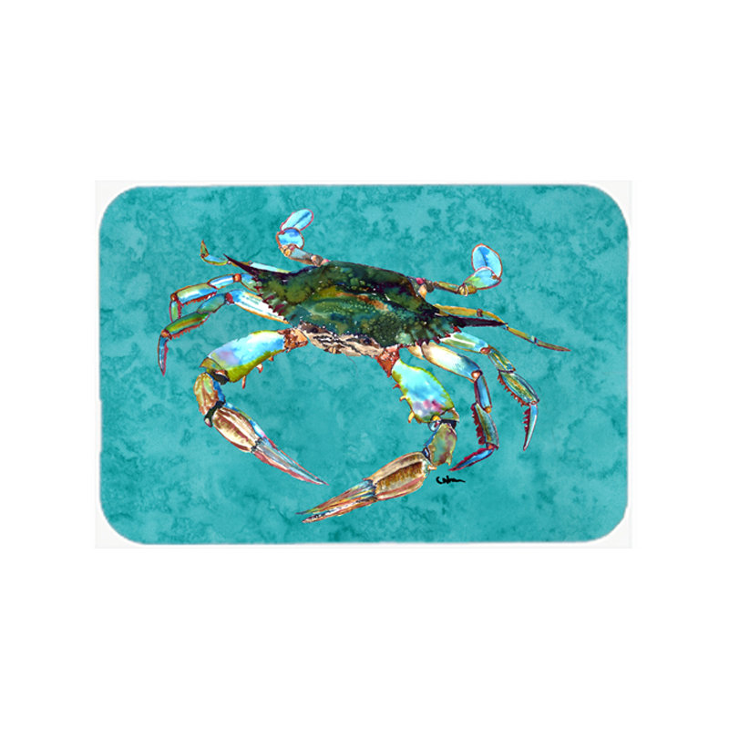 Crab Turquoise Glass Cutting Board