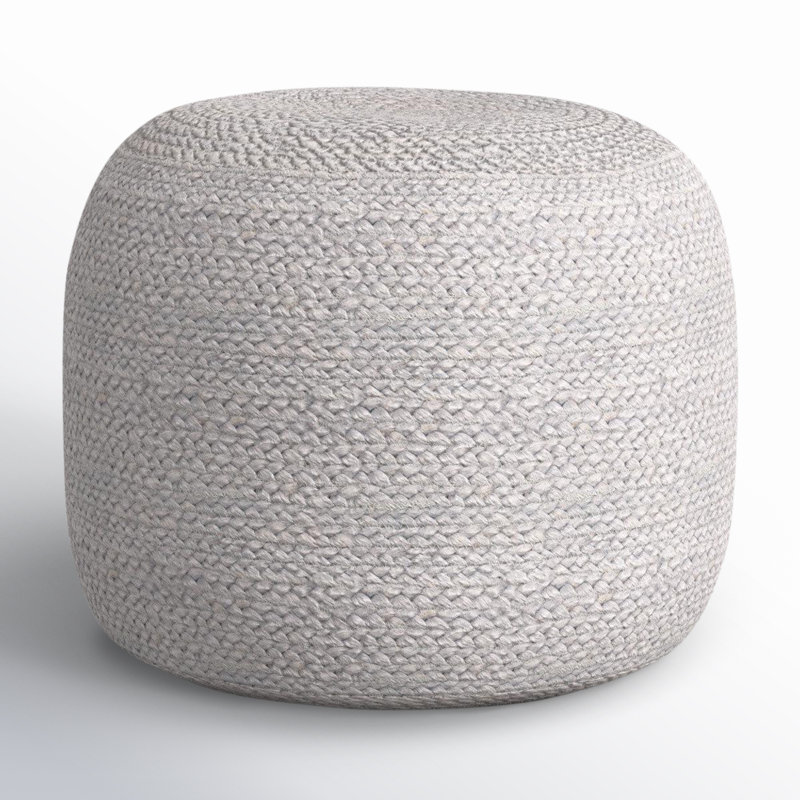 Rodriguez Upholstered Pouf, Medium Gray