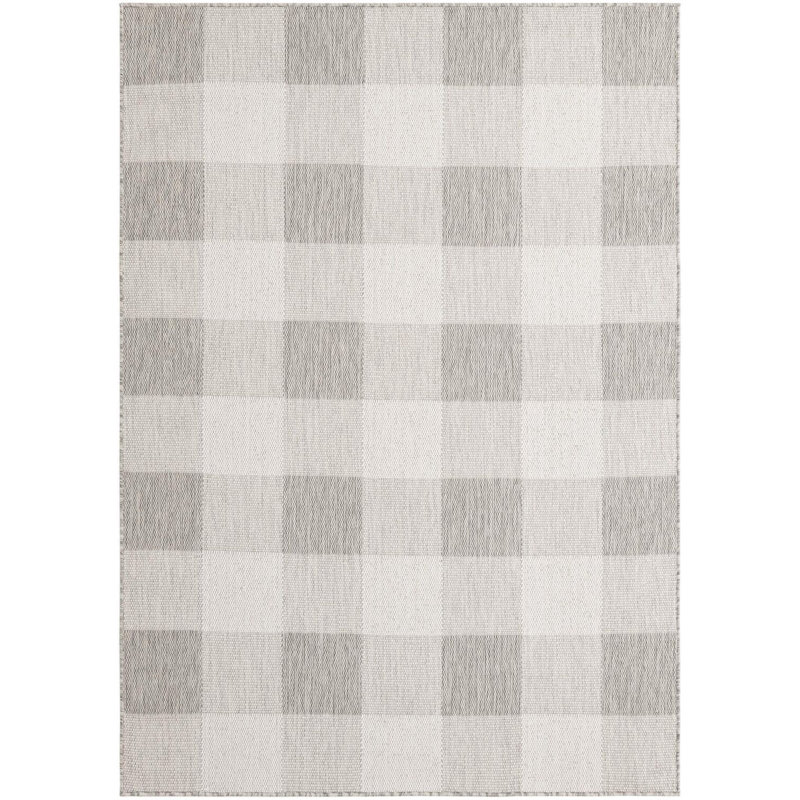 Tapis intérieur / extérieur gris Borland, Rectangle 5 pi 1 po x 7 pi 1 po