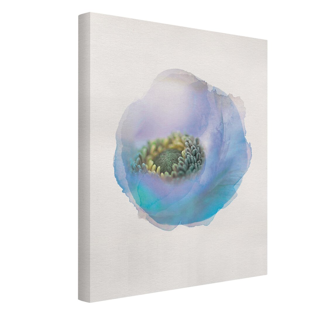 Leinwandbild Aquarell - Anemone auf dem Fluss