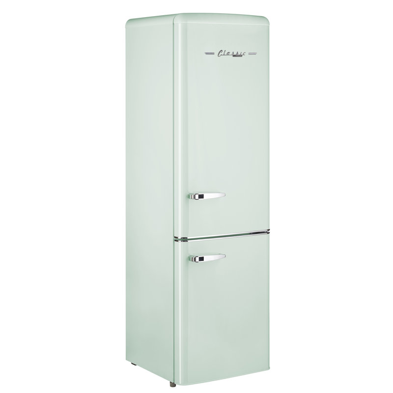 Classic Retro 21.6" Manual Defrost 8.7 cu. ft. ENERGY STAR Certified Bottom Freezer Refrigerator, Summer Mint Green